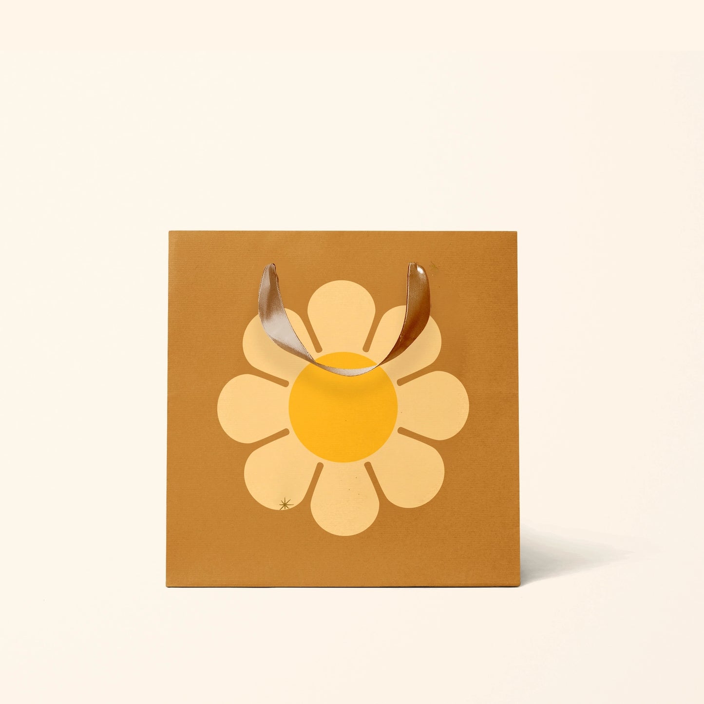 Retro Flower Gift Bag Brown