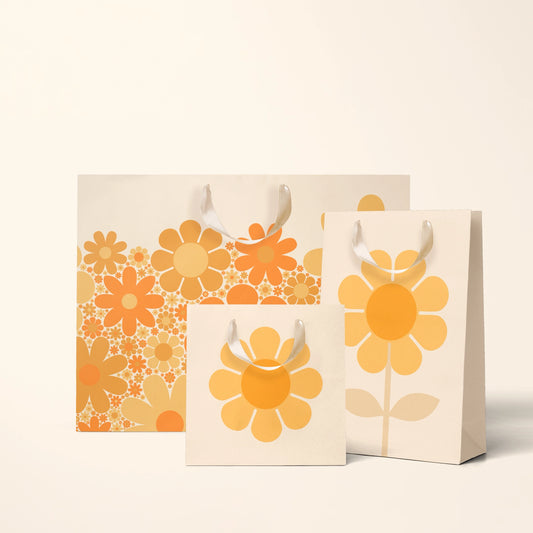 Retro Flower Gift Bag | Marigold