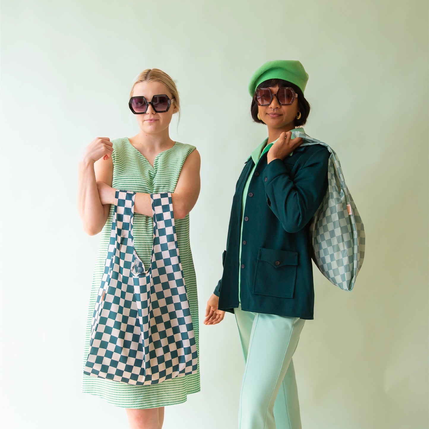 Lagoon Check Reusable Bag