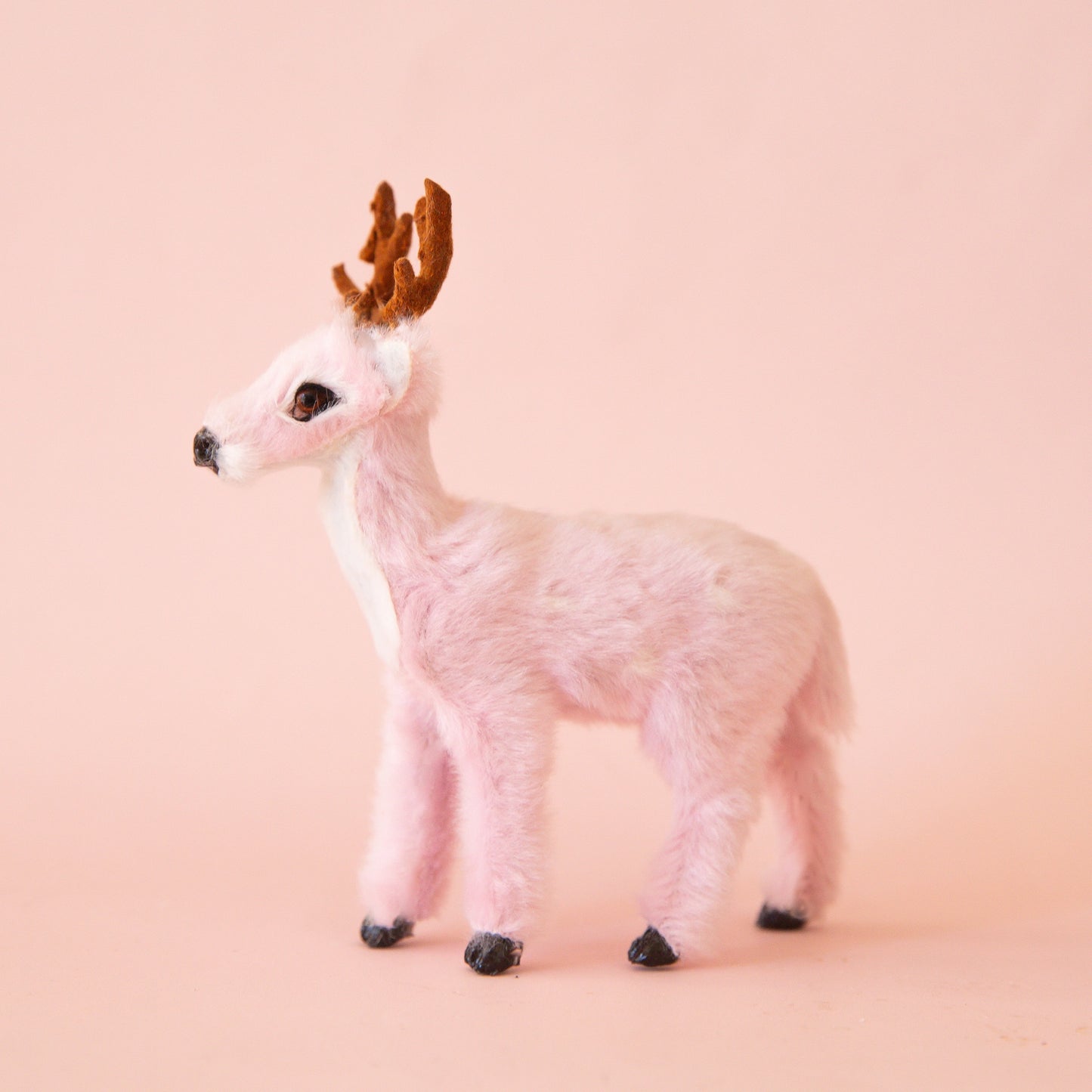 Fur Reindeer Ornament | Pink