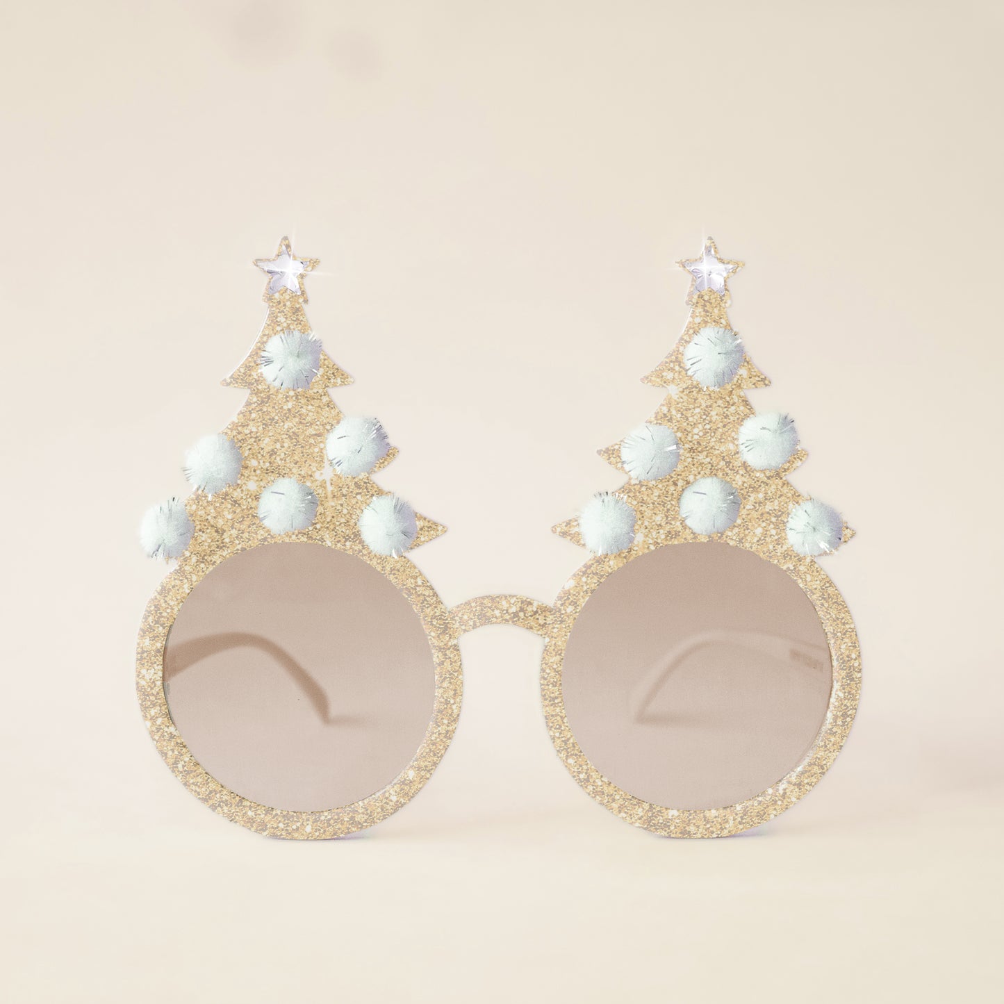 Christmas Tree Holiday Glasses | Gold Sparkle