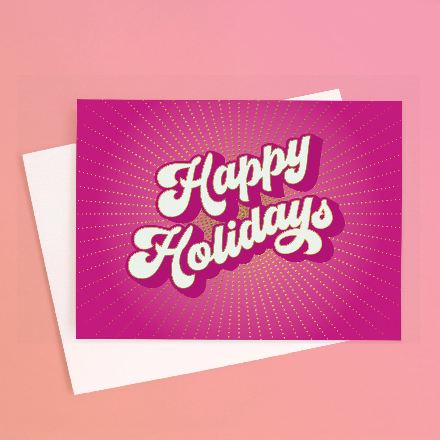 Happy Holidays Card | Rays | Gold Foil