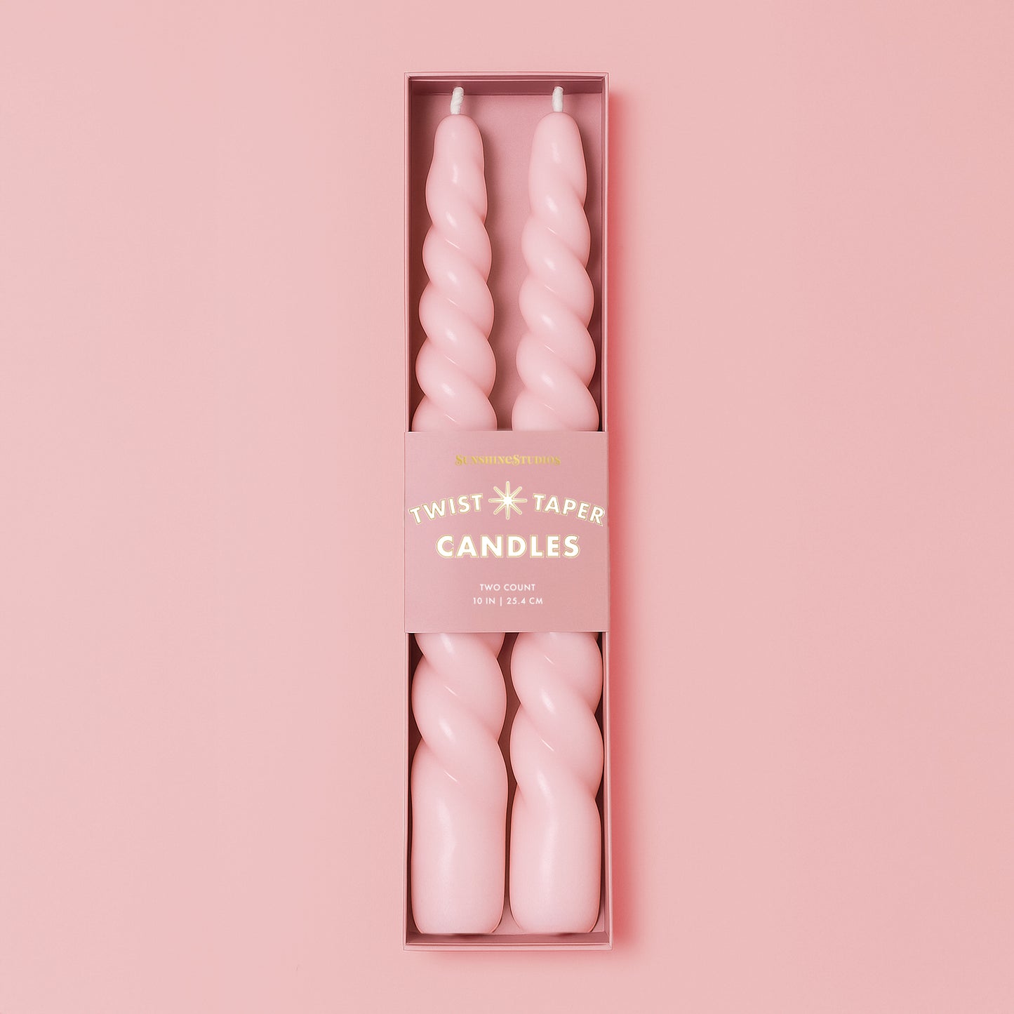 Twist Taper Candles | Pink