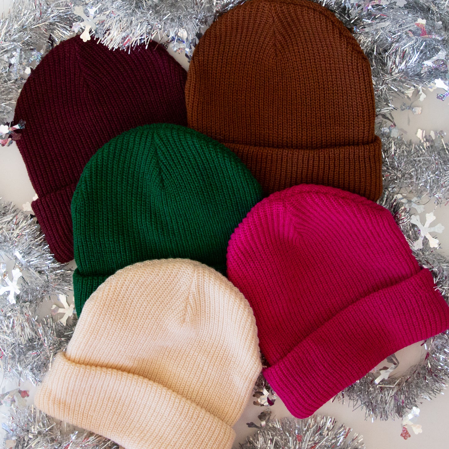 A group photo of the beanies.