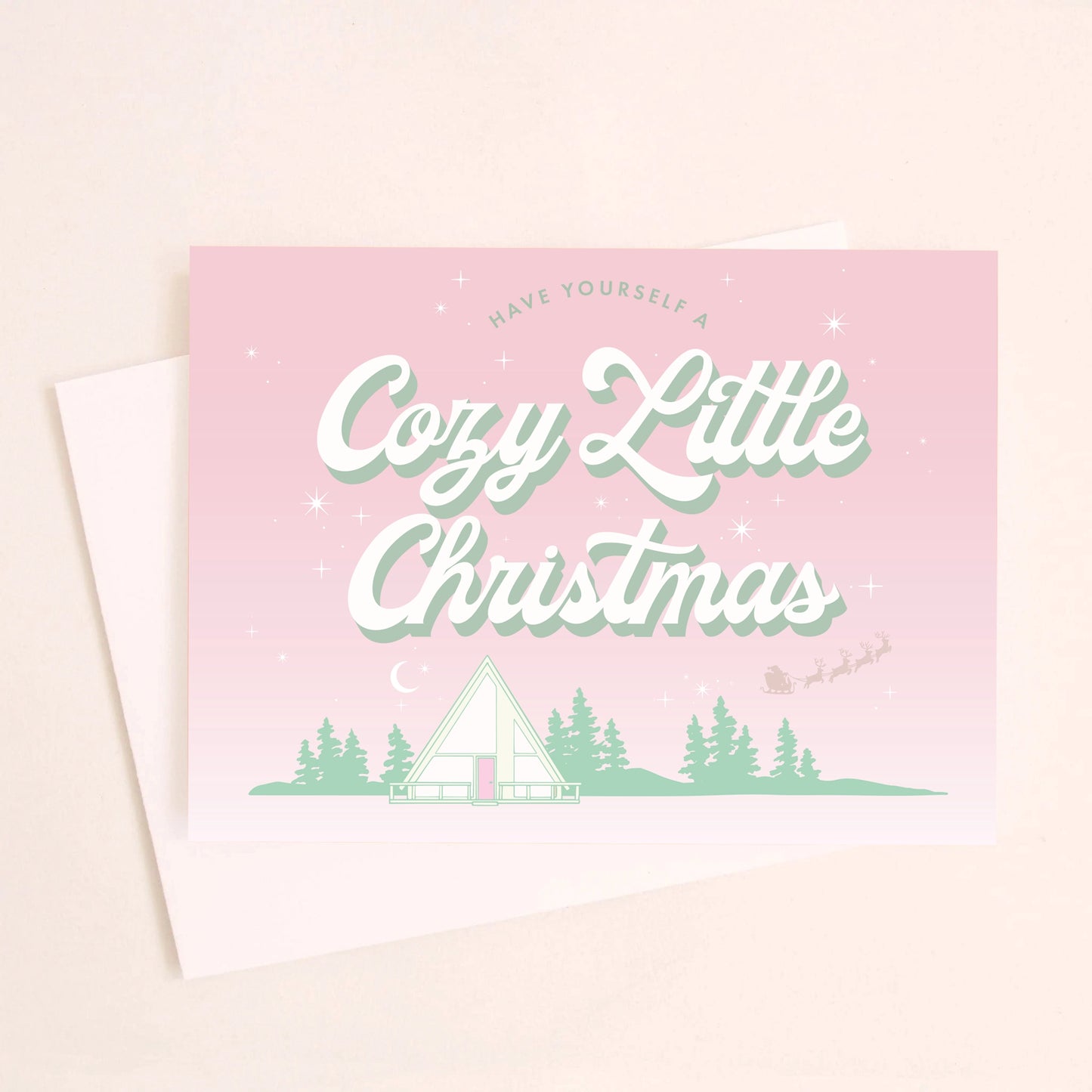 Cozy Little Christmas Pink Card