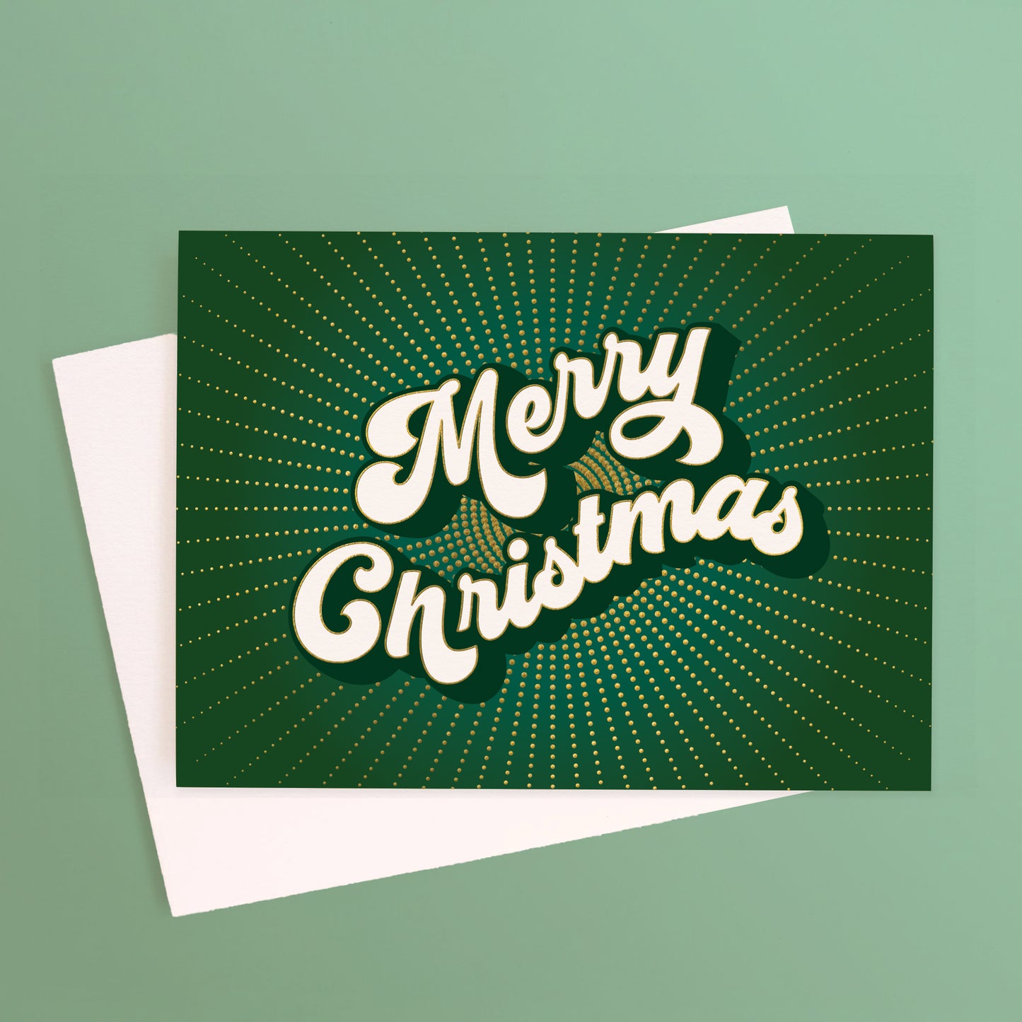 Merry Christmas Card | Rays | Gold Foil