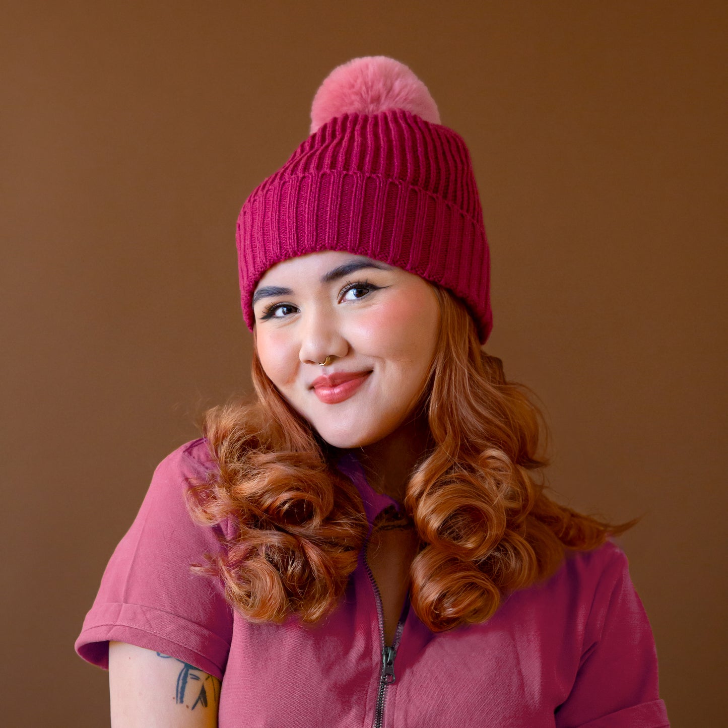 Snow Bunny Pom Hat | Wine