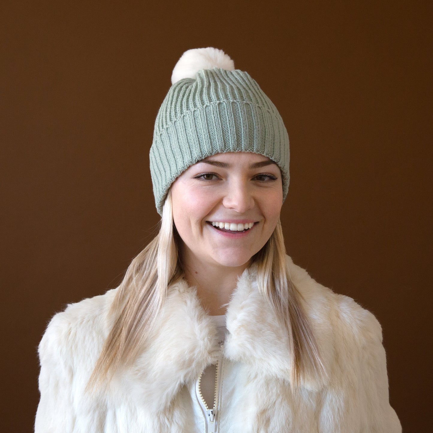 Snow Bunny Pom Hat | Mint