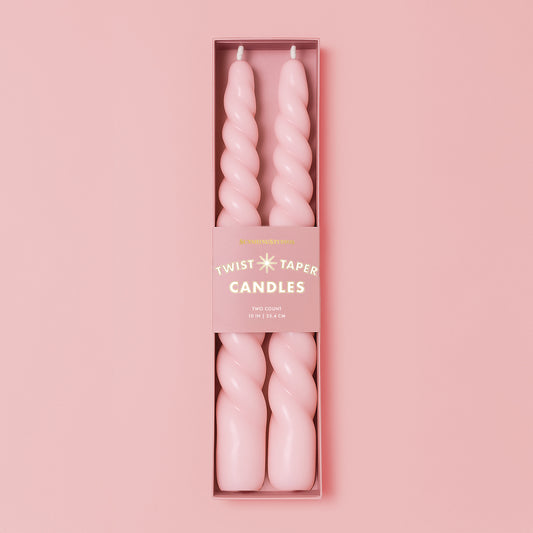 Twist Taper Candles | Pink