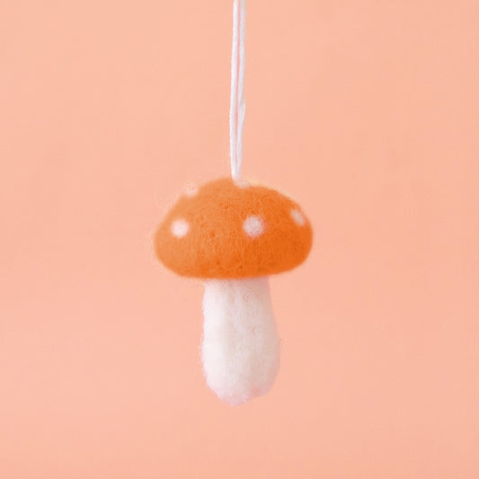 Felt Mushroom Ornament | Orange