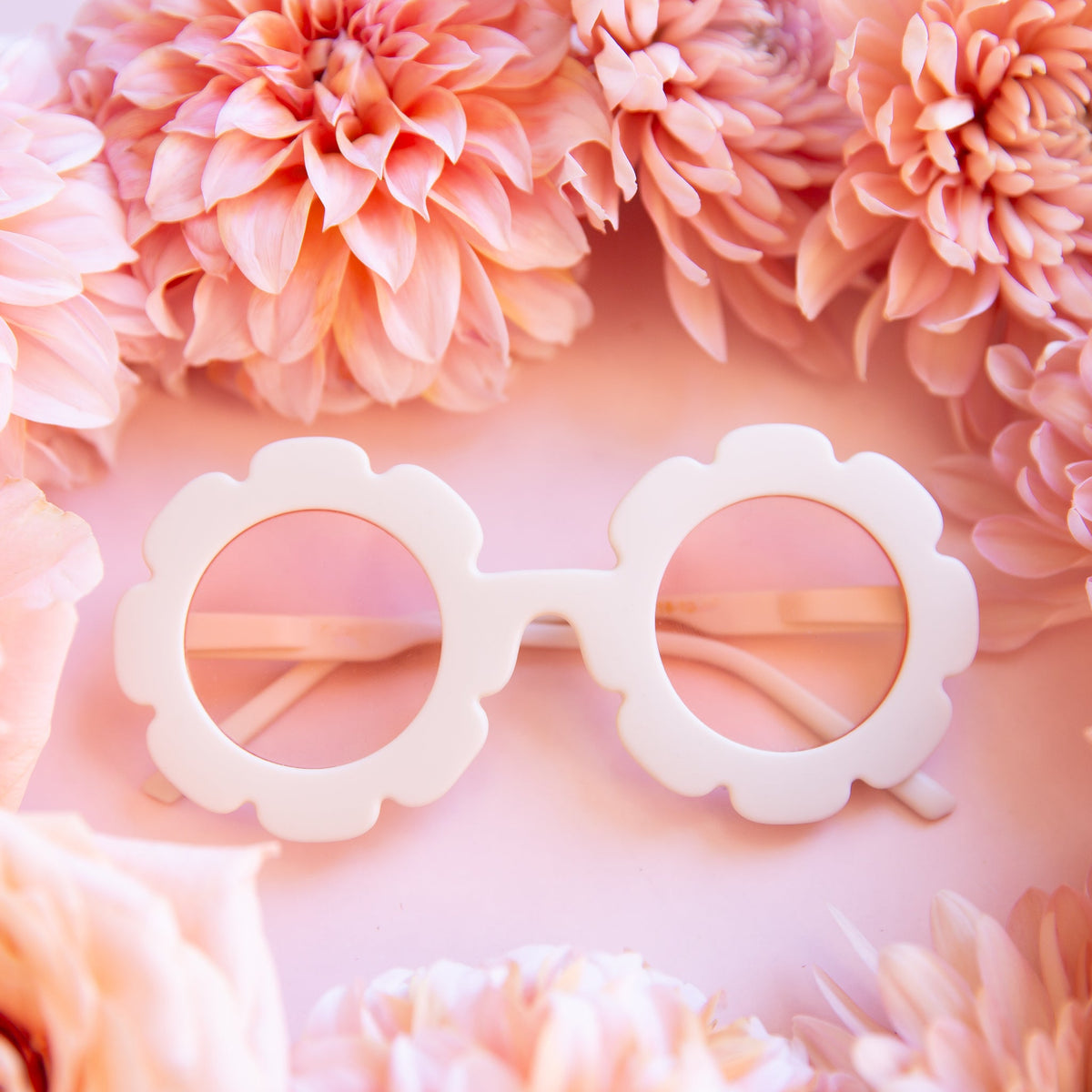 Flower Decor Round Frame Glasses Cute Shades Accessories Acc LADIGASU Children main image 4