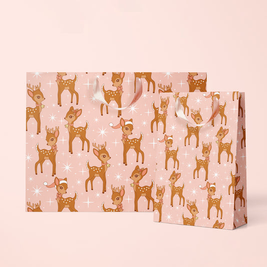 Retro Deer Holiday Gift Bag