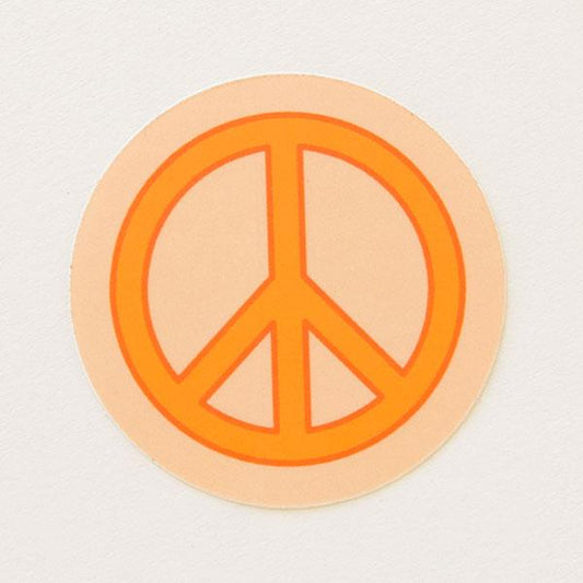 Soft orange peace sign sticker with bright orange symbol.